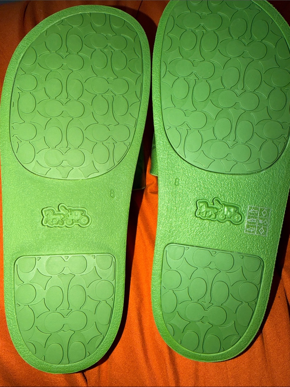 Coach Green Signature Slide Sandals - Picture 2 of 2